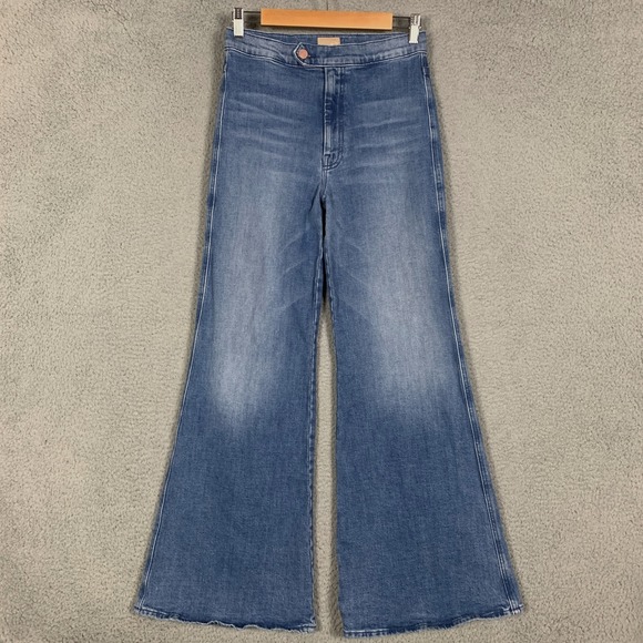 Mother The Tab Roller Skimp Jeans Women's 27 From Out Of Town Wide Leg 70s Retro - Picture 2 of 14